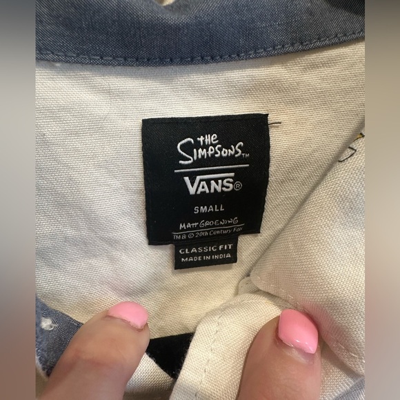 Vans Off The Wall The Simpsons Mens Short Sleeve Button Down Shirt Size Small - Picture 4 of 8